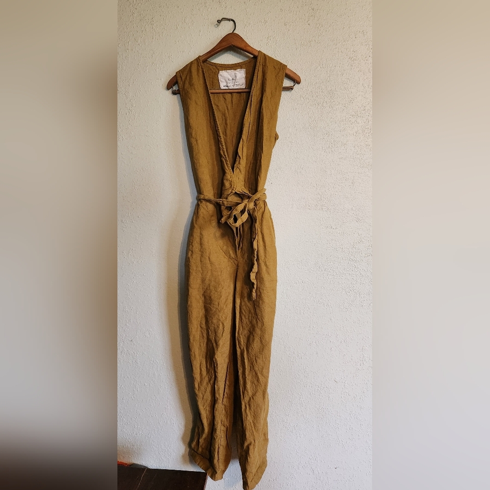 notPERFECTLINEN Mustard Jumpsuit